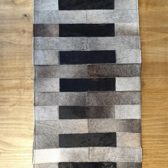 Natural Cowhide Patchwork Table Runner - Picture 3 of 8